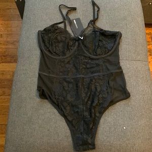 Lingerie/bodysuit  one piece all black size 1X